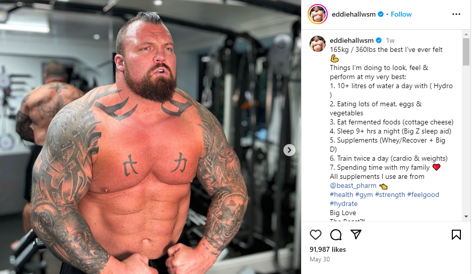 Eddie Hall Gewicht: Von Strongman-Rekord zu beeindruckender Transformation